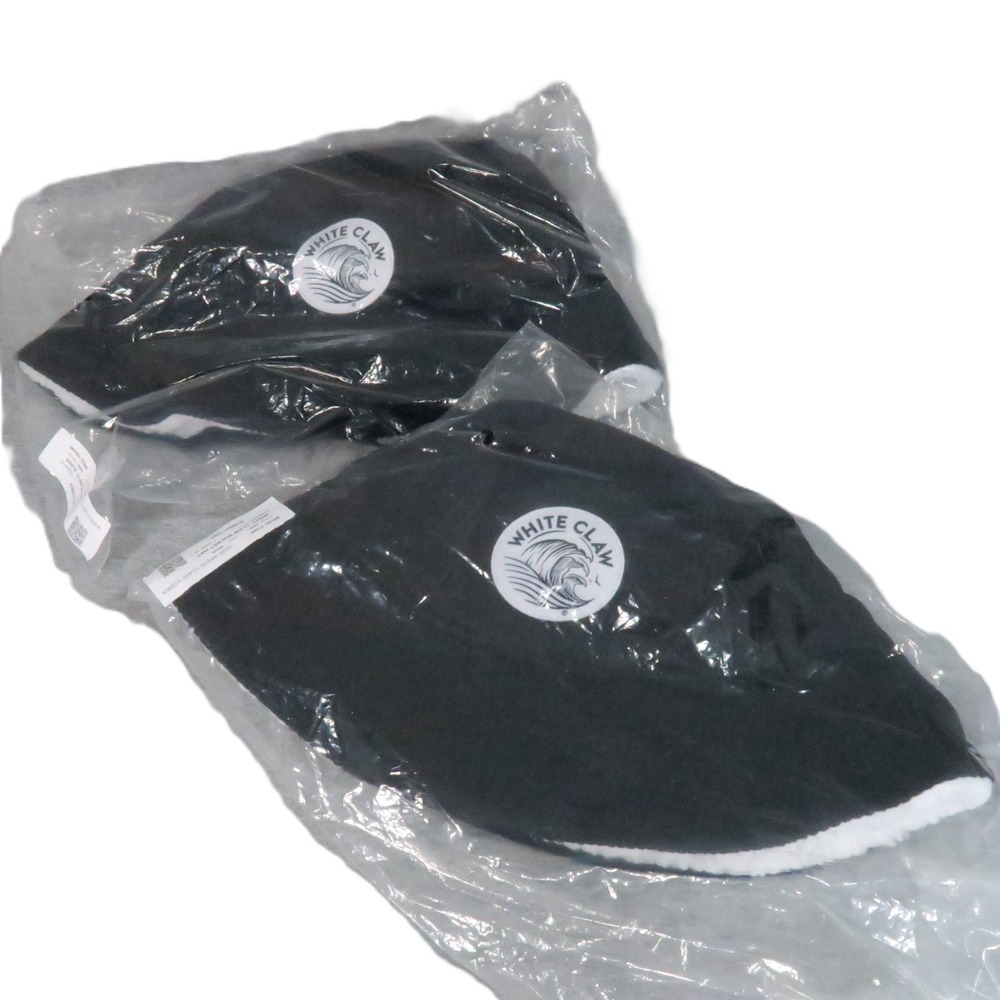 White Claw Vodka Bucket Hat Unisex OSFA Black Sherpa Fleece Lined Lot of 2 NEW